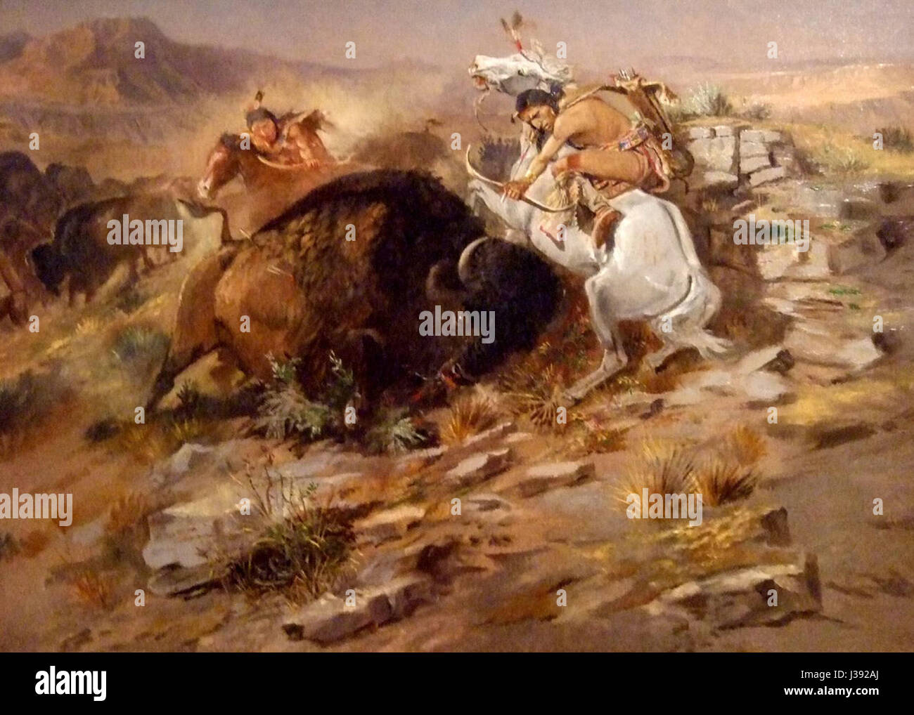 Charles Marion Russell Buffalo Hunt Foto Stock