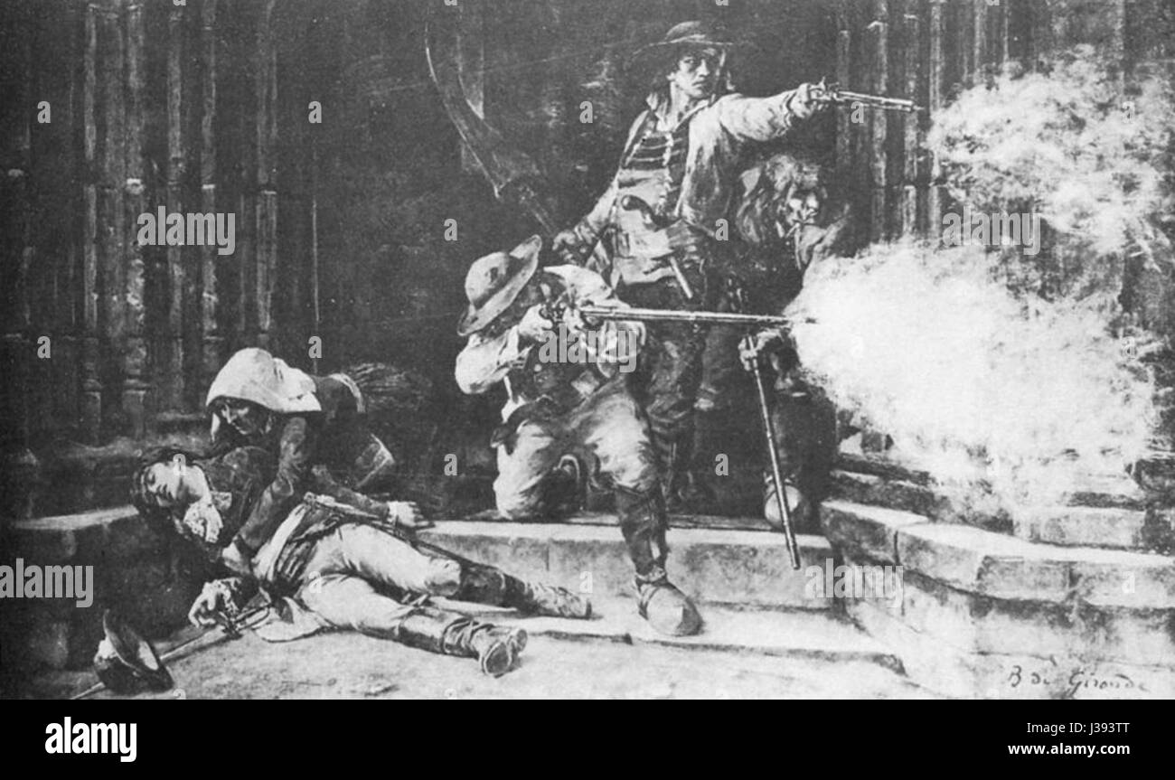 I Chouan erano ribelli realisti durante la Rivoluzione francese, in particolare nella regione della Gironda. La loro resistenza faceva parte di un più ampio movimento controrivoluzionario nella Francia occidentale contro le forze rivoluzionarie. Foto Stock