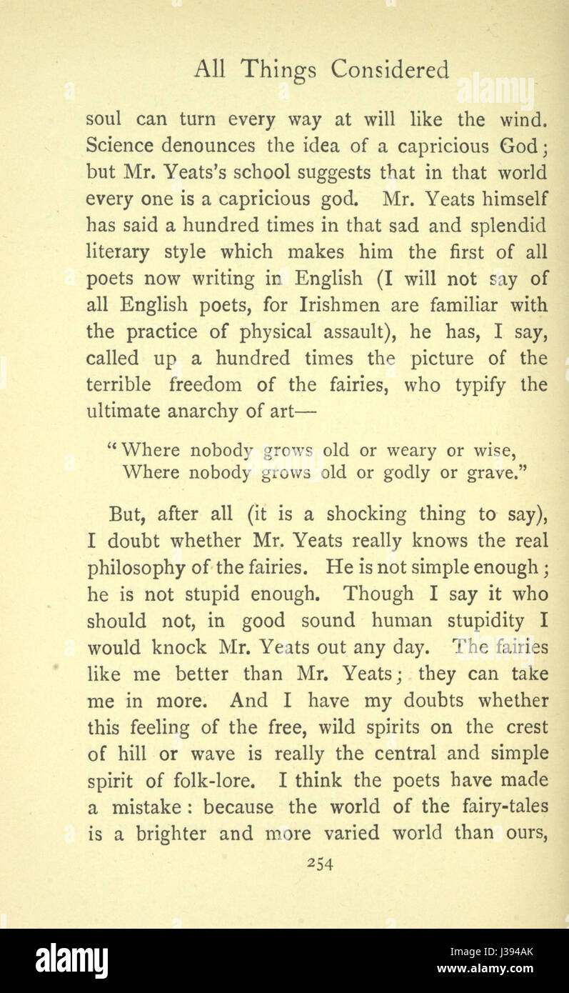 Chesterton tutte le cose considerate, p. 254 Foto Stock