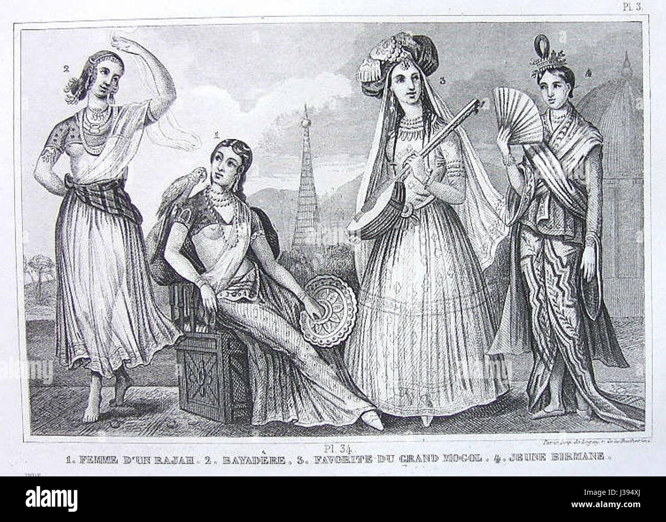 Copperplate incisioni da Lebigre Duquesne Freres Foto Stock