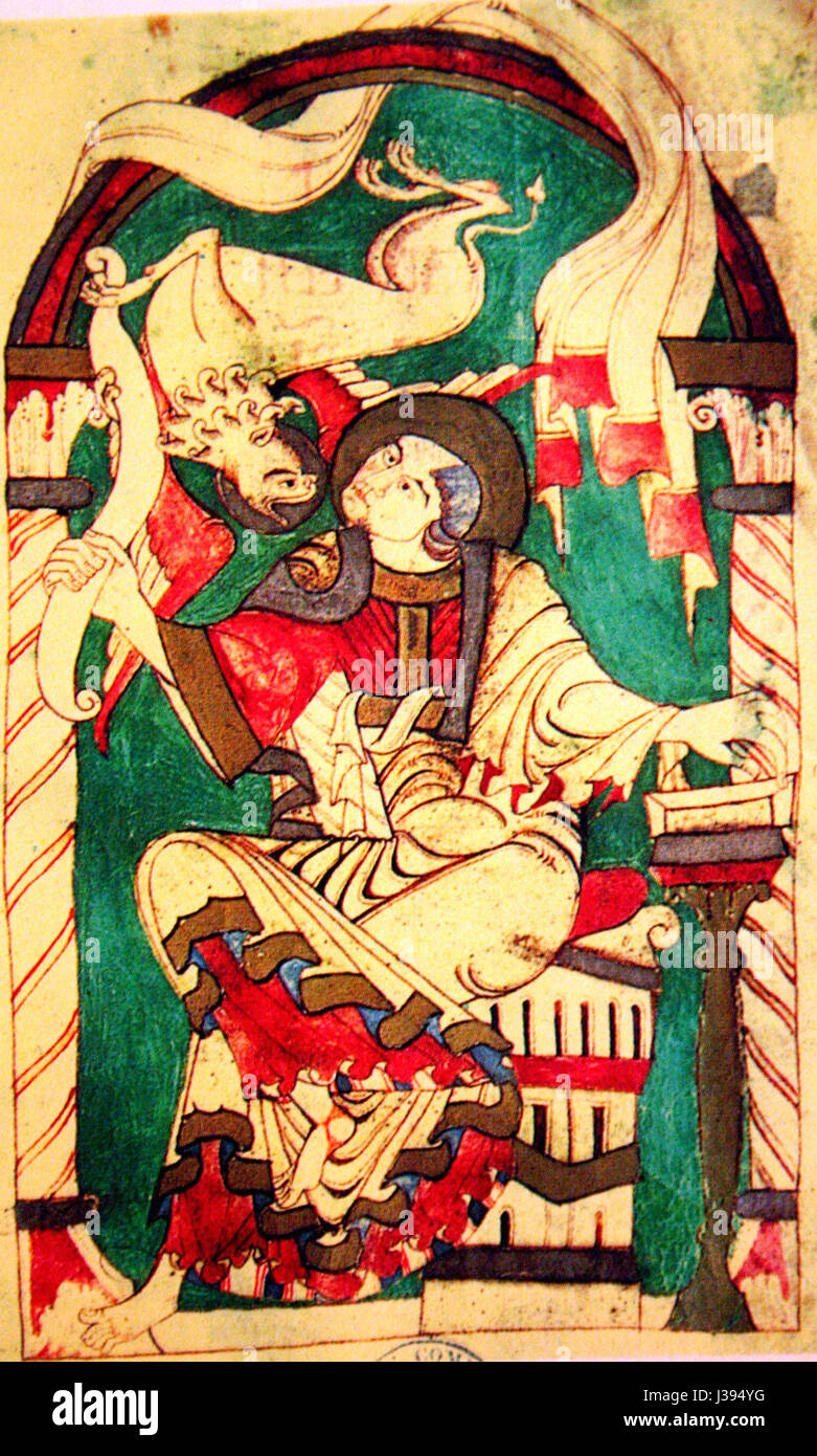 Una fotografia ritratto di Corbei, scattata in un ambiente da studio, che mette in risalto le caratteristiche del viso e l'abbigliamento. Foto Stock