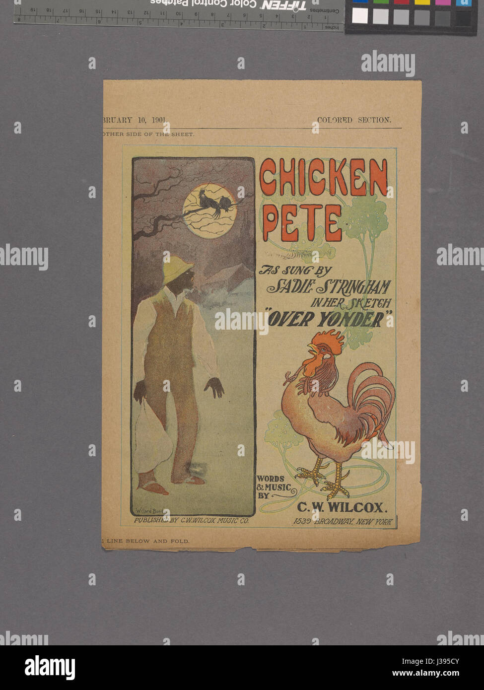 Questo titolo si riferisce probabilmente a un'immagine storica o d'archivio o a un record di una figura o personaggio di nome Chicken Pete, probabilmente da una pubblicazione nella collezione NYPL. Foto Stock