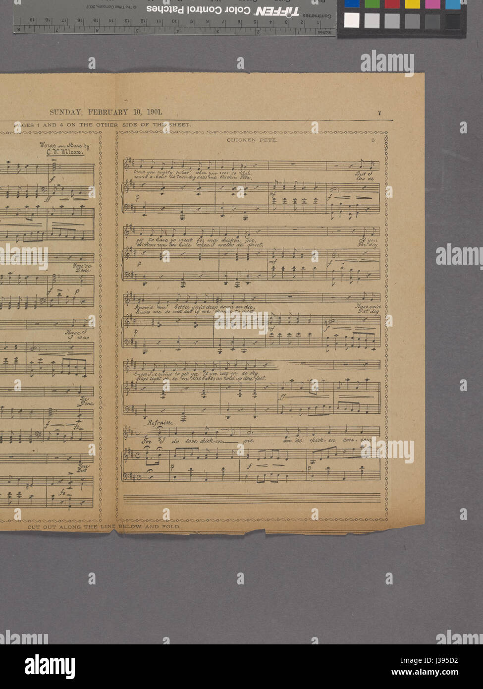 Questa immagine, intitolata "Chicken Pete", è un pezzo d'archivio della collezione pubblica di New York LibraryÂ€™s. Raffigura un personaggio notevole di un'opera che riflette temi culturali del tempo. Foto Stock