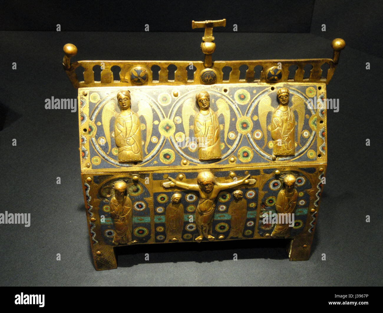 Chasse reliquiario, Limoges, tardo XII XIII secolo Nelson Atkins Museum of Art DSC08392 Foto Stock