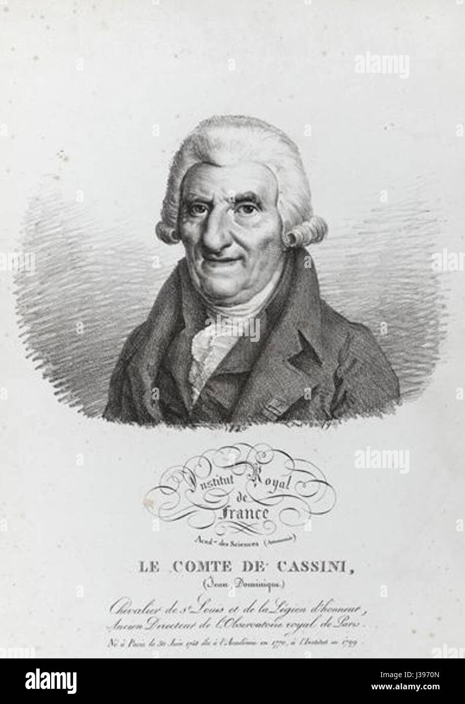 Il conte di Cassini si riferisce all'astronomo e matematico francese Cassini, noto per i suoi contributi allo studio dell'astronomia, in particolare per quanto riguarda l'osservazione dei pianeti e la creazione di mappe stellari dettagliate. Il suo lavoro ha influenzato la scienza spaziale. Foto Stock