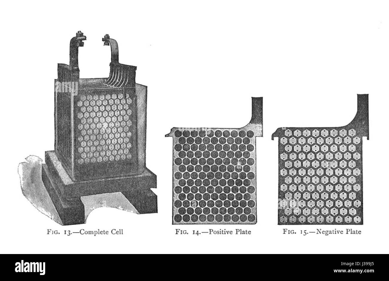 Cella di cloruro e piastre (Rankin Kennedy, Impianti elettrici, vol III, 1903) Foto Stock