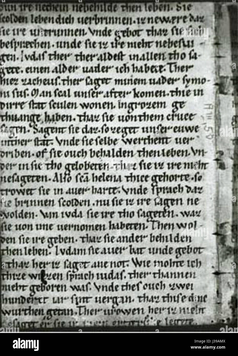 Immagine del manoscritto Cod. Donauschingen A III 50 3v, un codice illuminato del XV secolo contenente testi religiosi. Foto Stock