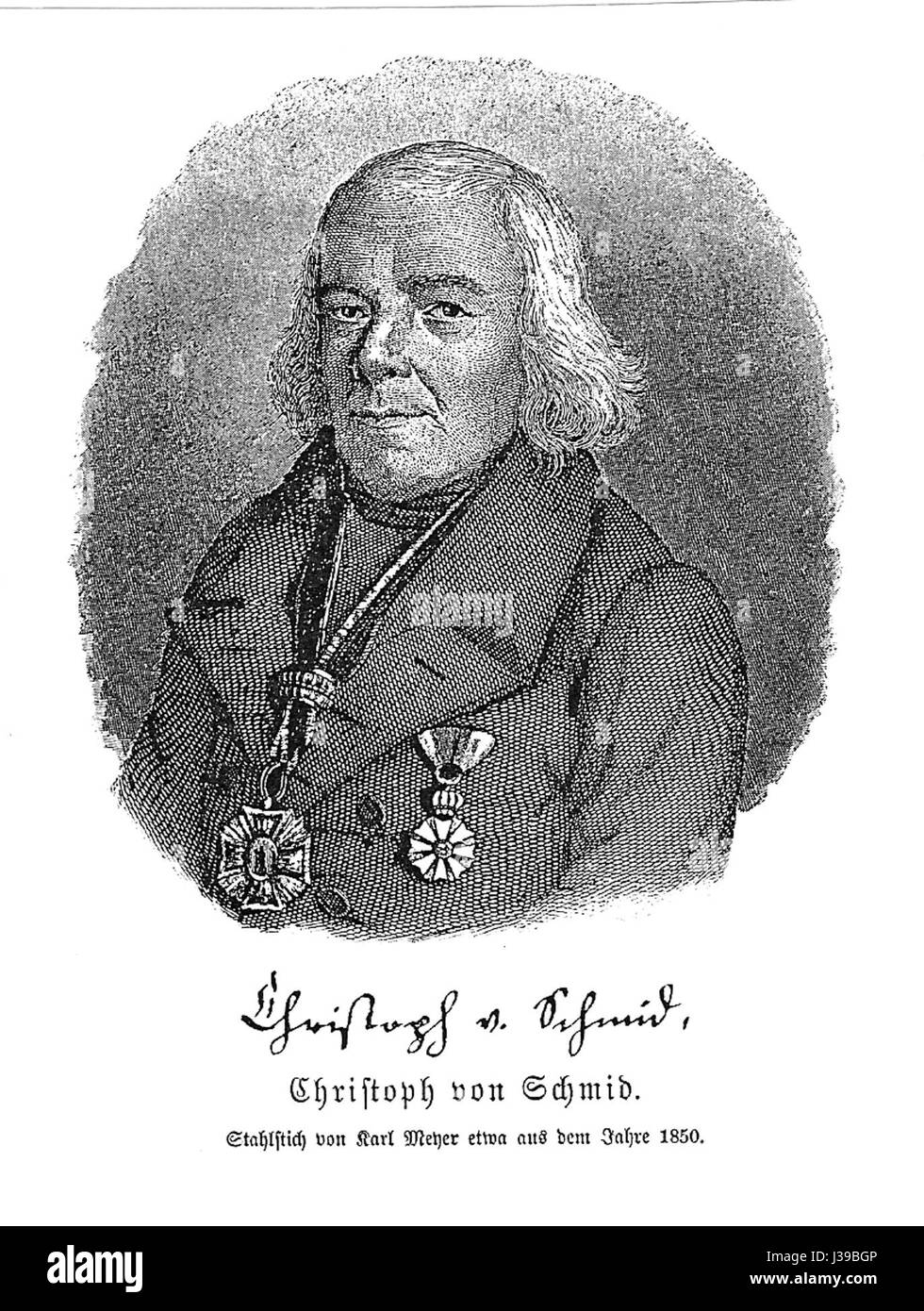 Christoph von Schmid era uno scrittore tedesco noto per le sue opere nel genere della letteratura religiosa e dei libri per bambini. Fu una figura di spicco nella letteratura tedesca del XIX secolo, contribuendo allo sviluppo dei temi cristiani nelle opere letterarie. Foto Stock