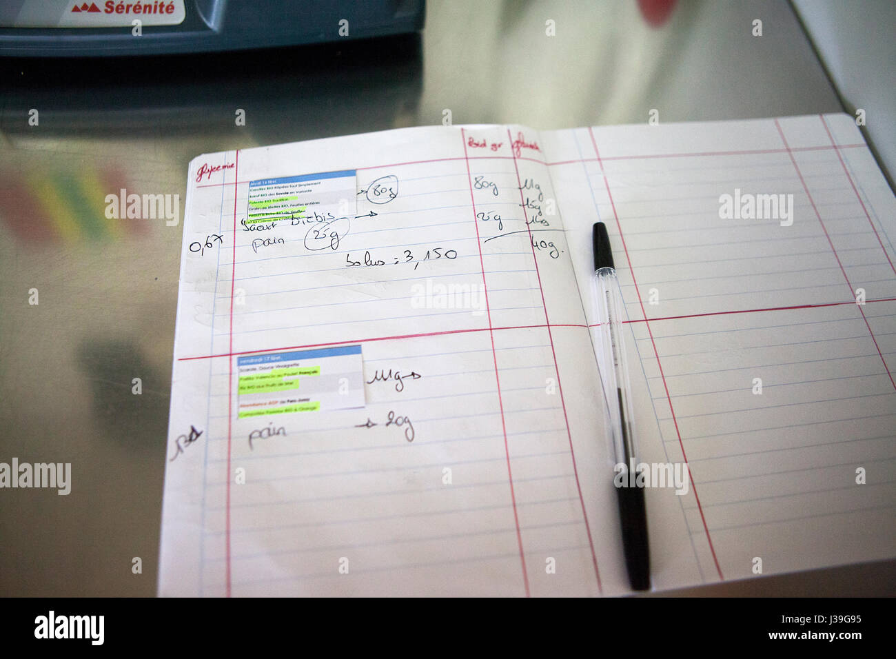 Bambino con diabete Foto Stock