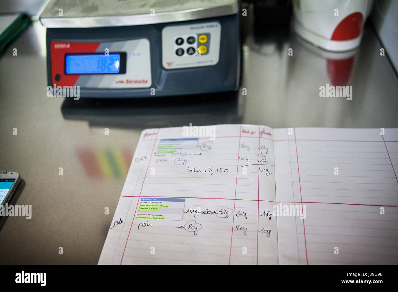 Bambino con diabete Foto Stock