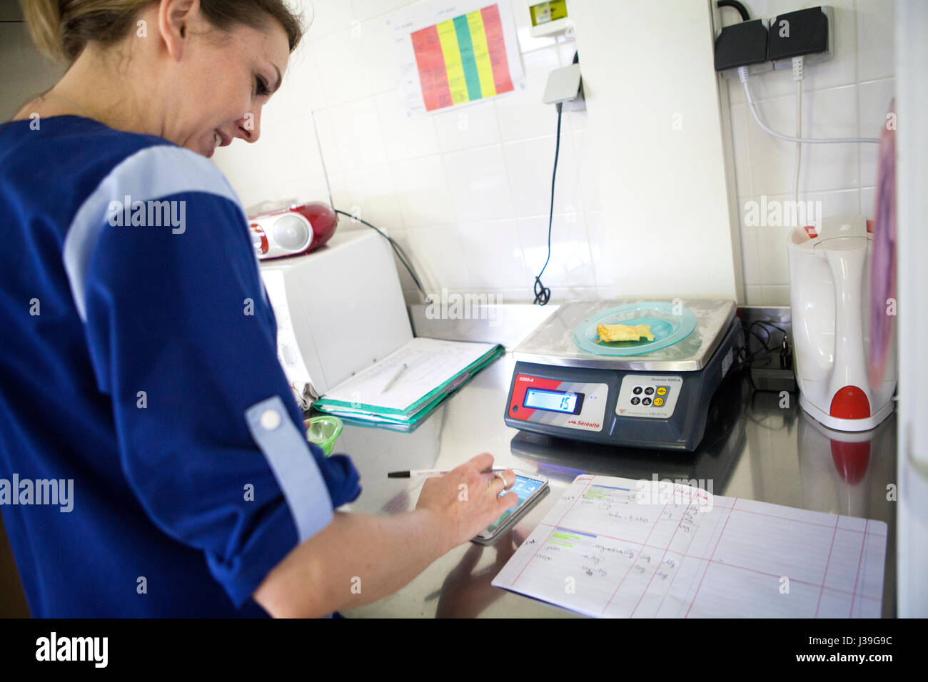 Bambino con diabete Foto Stock
