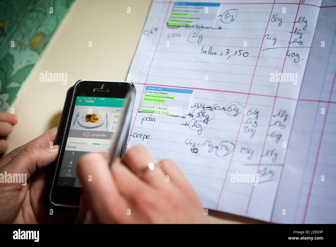 Bambino con diabete Foto Stock