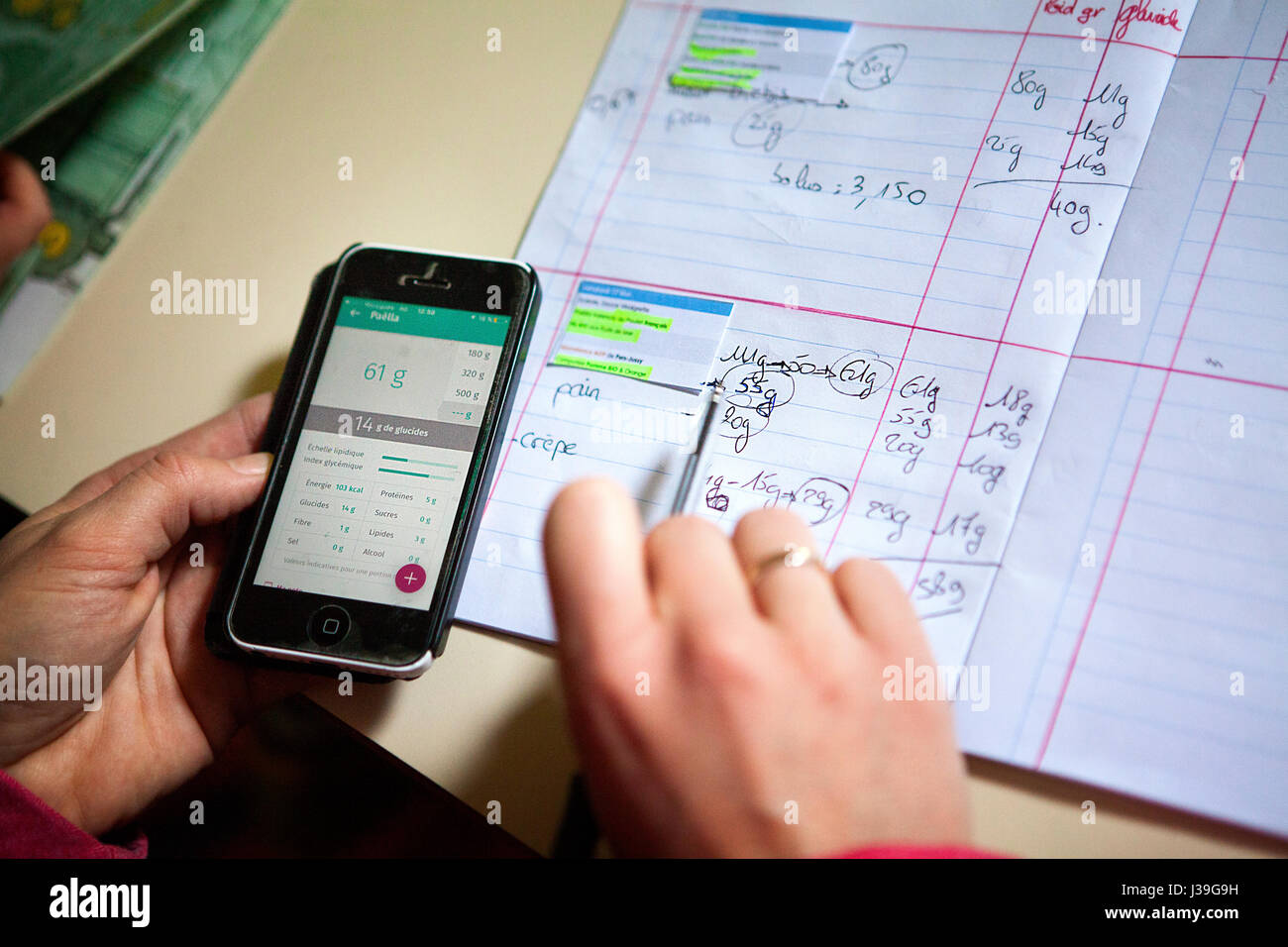 Bambino con diabete Foto Stock