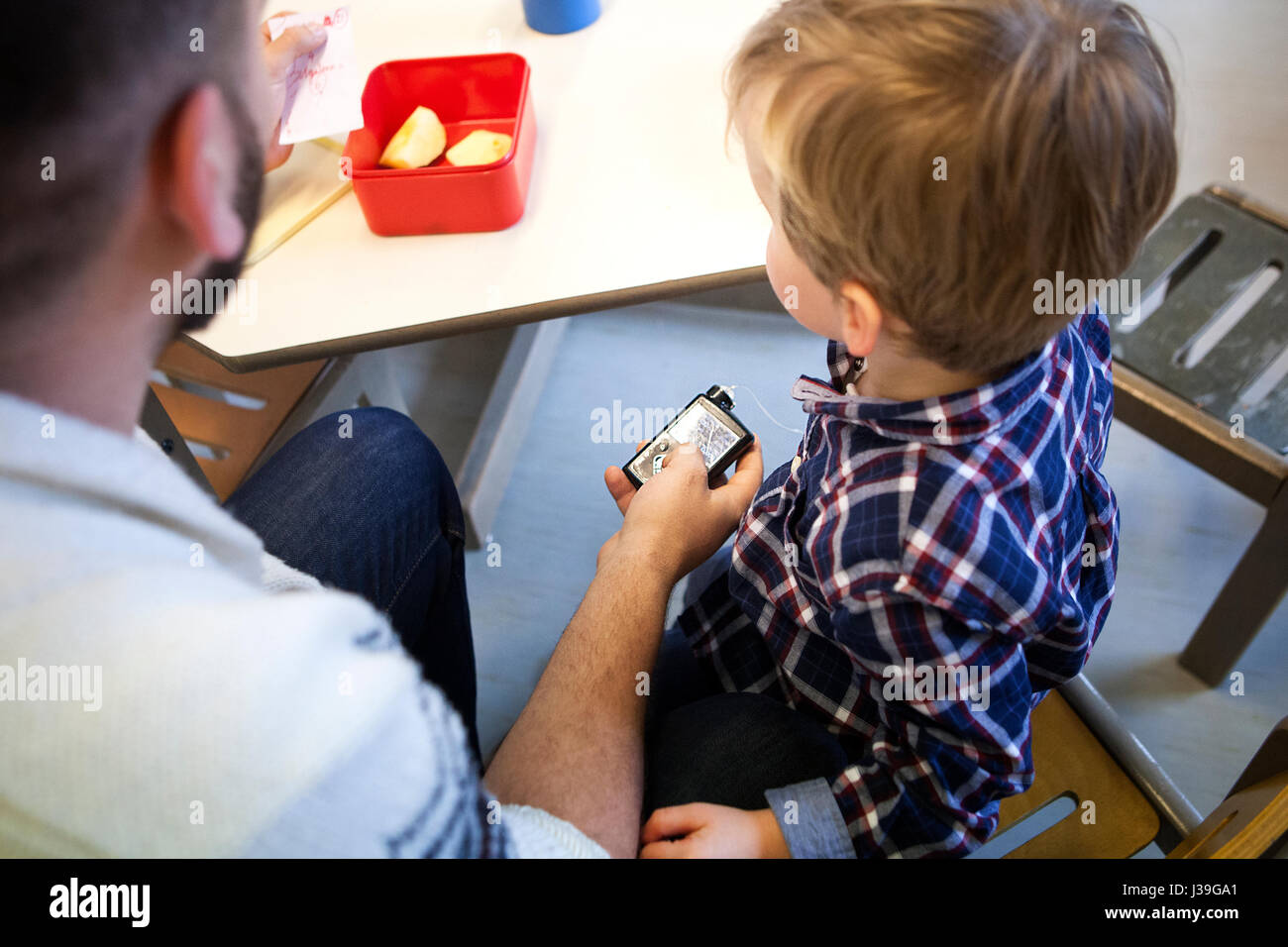 Bambino con diabete Foto Stock