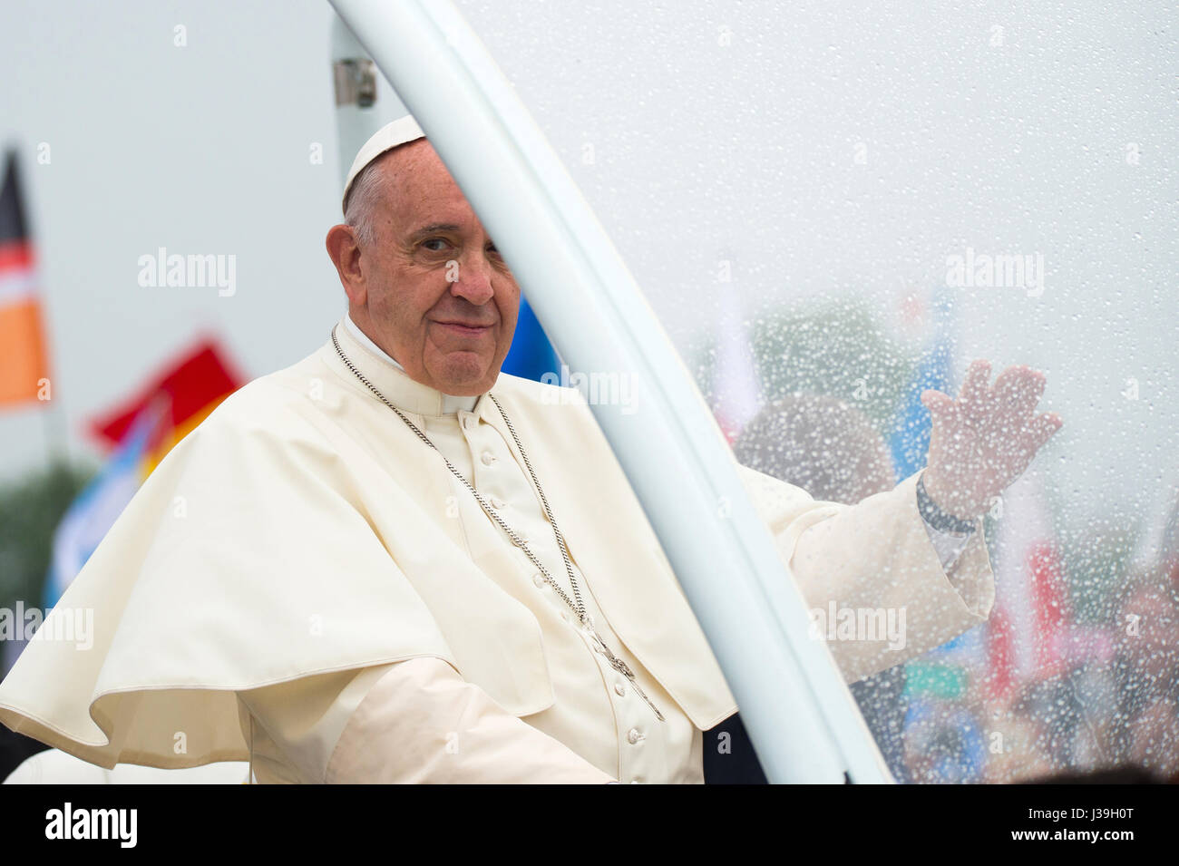 La giornata mondiale della gioventù. Cracovia. 2016. Il Papa francesco i. Foto Stock
