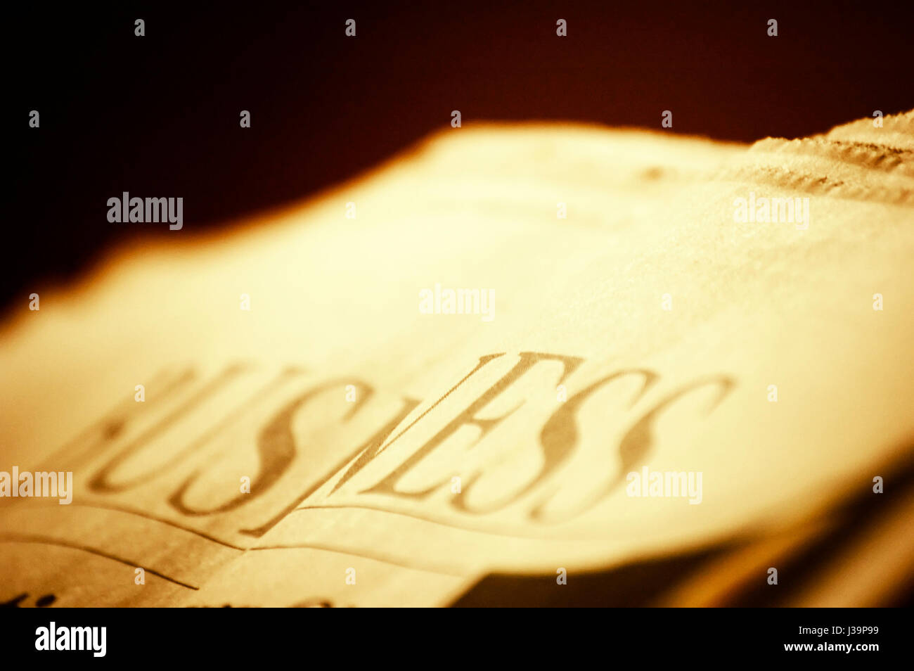 Giornale closeup con sezione Business headline Foto Stock