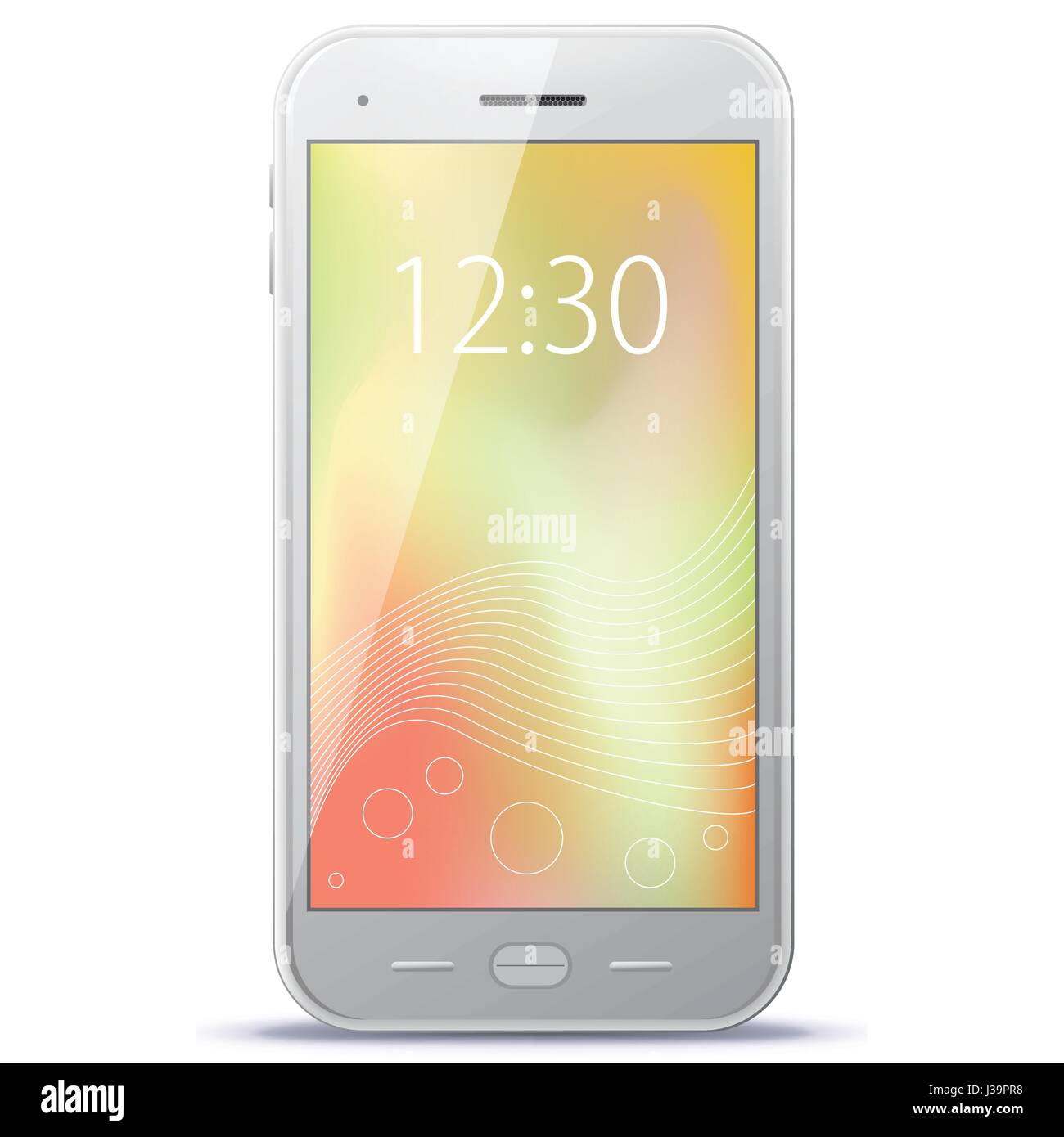White Smart Phone illustrazione vettoriale isolato su bianco. Illustrazione Vettoriale