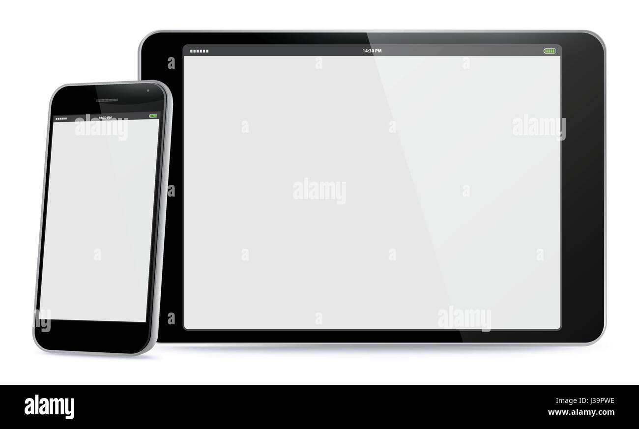 Smart Phone e Tablet PC illustrazione vettoriale. Illustrazione Vettoriale