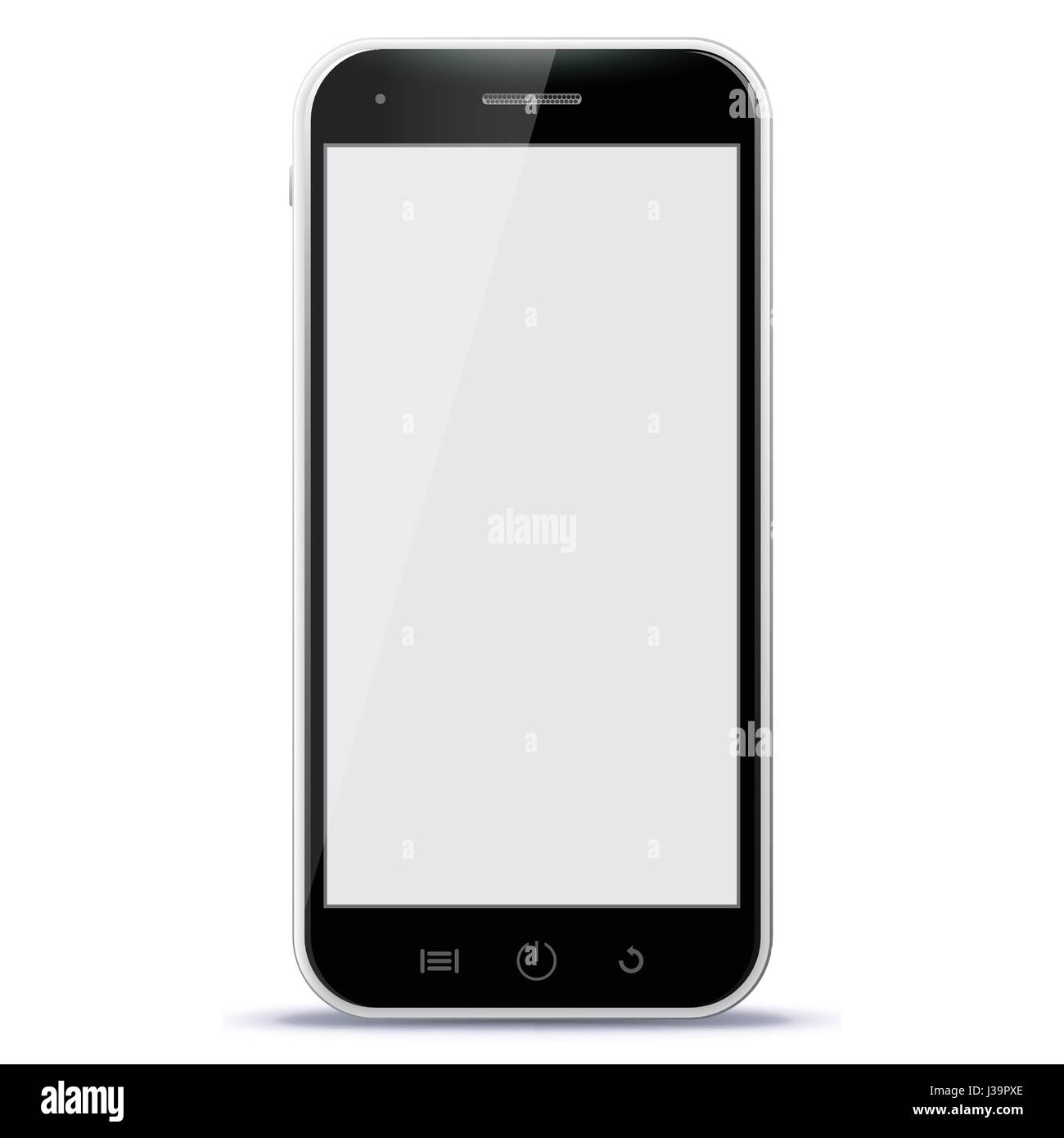 Nero Smart Phone illustrazione vettoriale isolato su bianco. Illustrazione Vettoriale