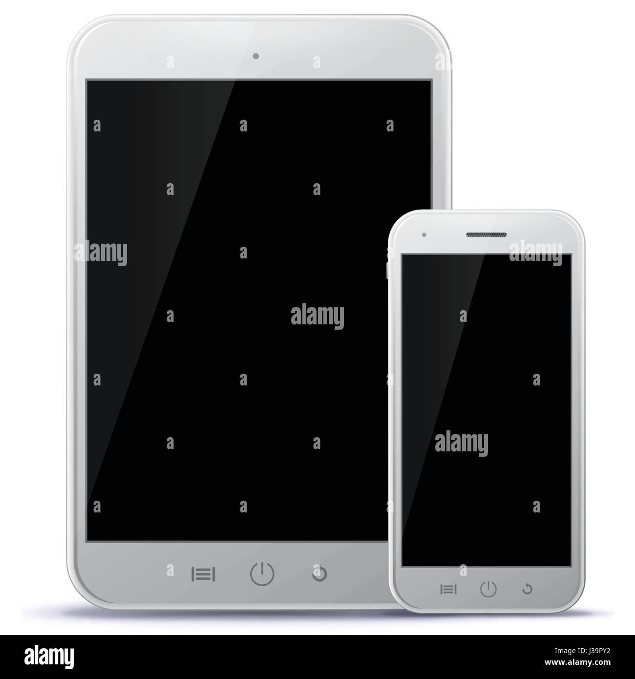 White Smart Phone e Tablet PC illustrazione vettoriale Illustrazione Vettoriale