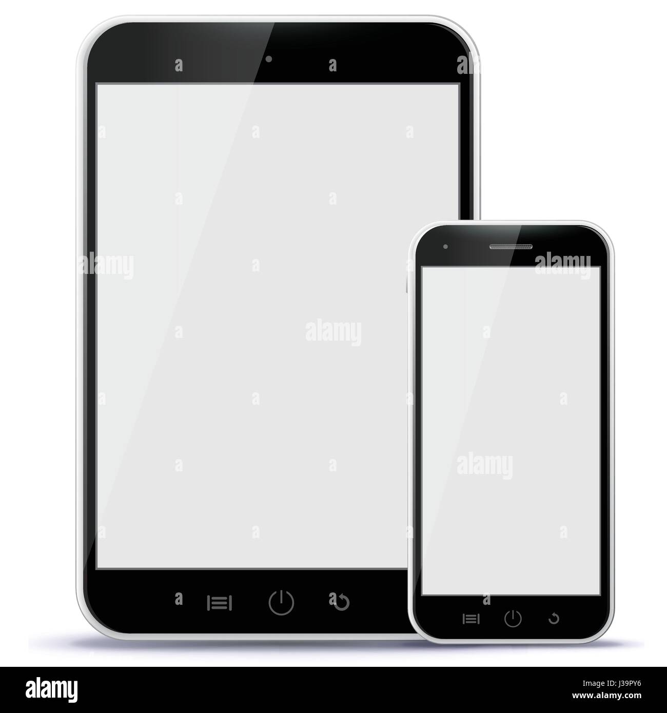 Nero Smart Phone e Tablet PC illustrazione vettoriale Illustrazione Vettoriale
