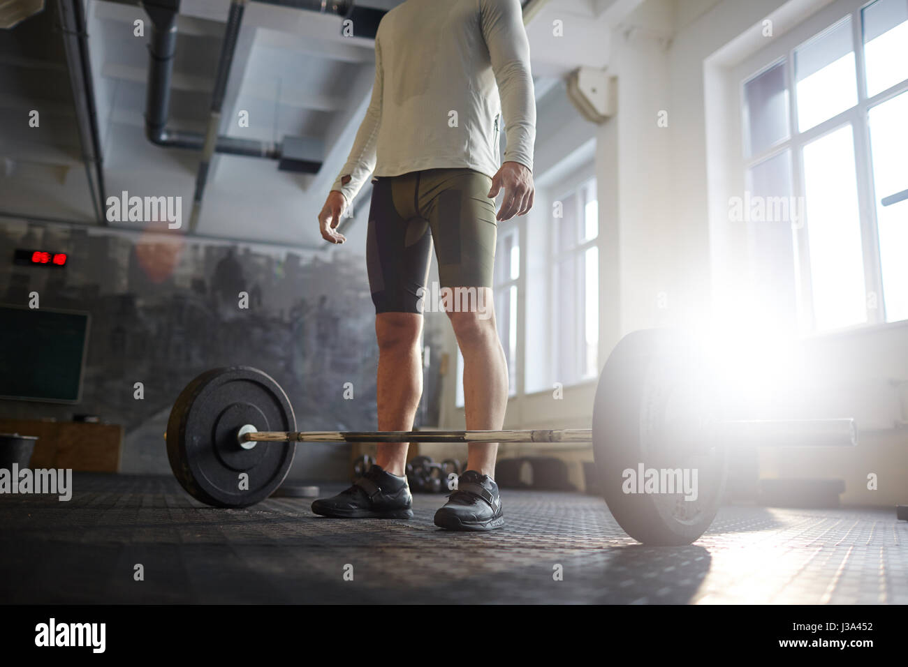 Powerlifting in palestra Foto Stock