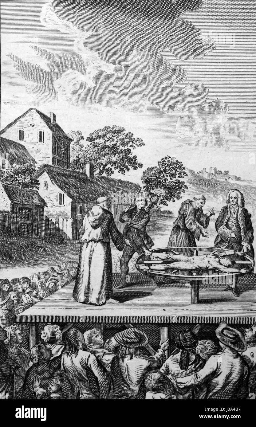 Incisione da c 1780 edizione del nuovo libro di martiri da Rev Dr Henry Southwell lld Foto Stock