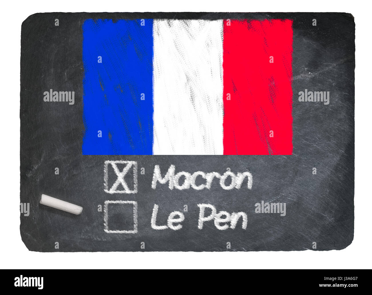 Elezione francese concetto usando il gesso sulla lavagna di ardesia Foto Stock