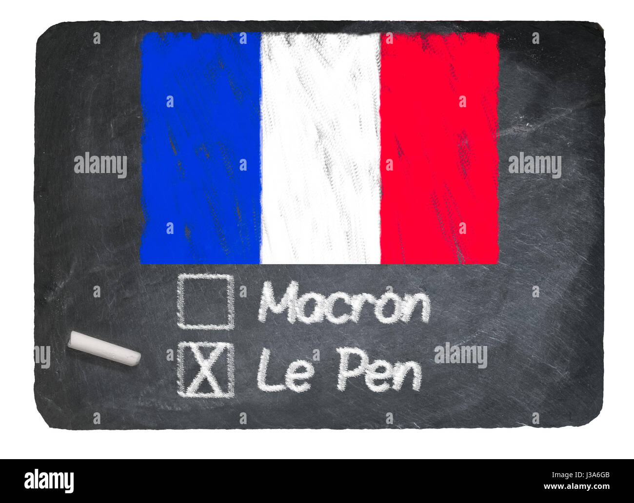 Elezione francese concetto usando il gesso sulla lavagna di ardesia Foto Stock