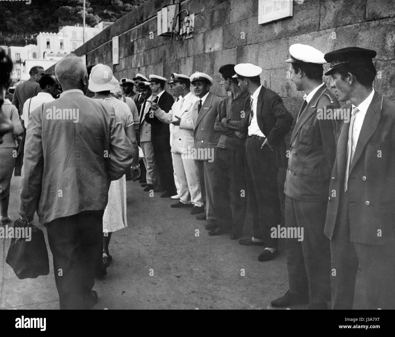 Arrivo di turisti su Capri, 1959 Foto Stock