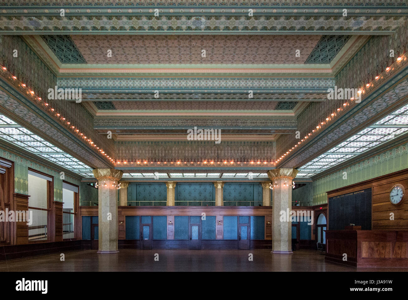 La ricostruzione della borsa di Chicago Trading Room, Art Institute di Chicago STATI UNITI D'AMERICA Foto Stock