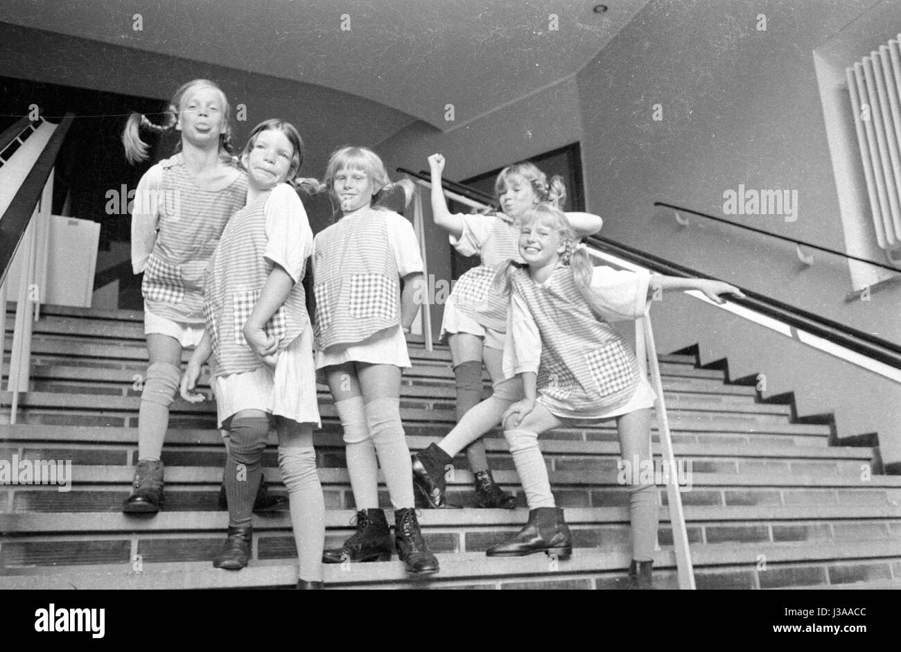 " I partecipanti del ''Pippi Calzelunghe".'' la concorrenza su un tour di Monaco di Baviera, 1970 " Foto Stock