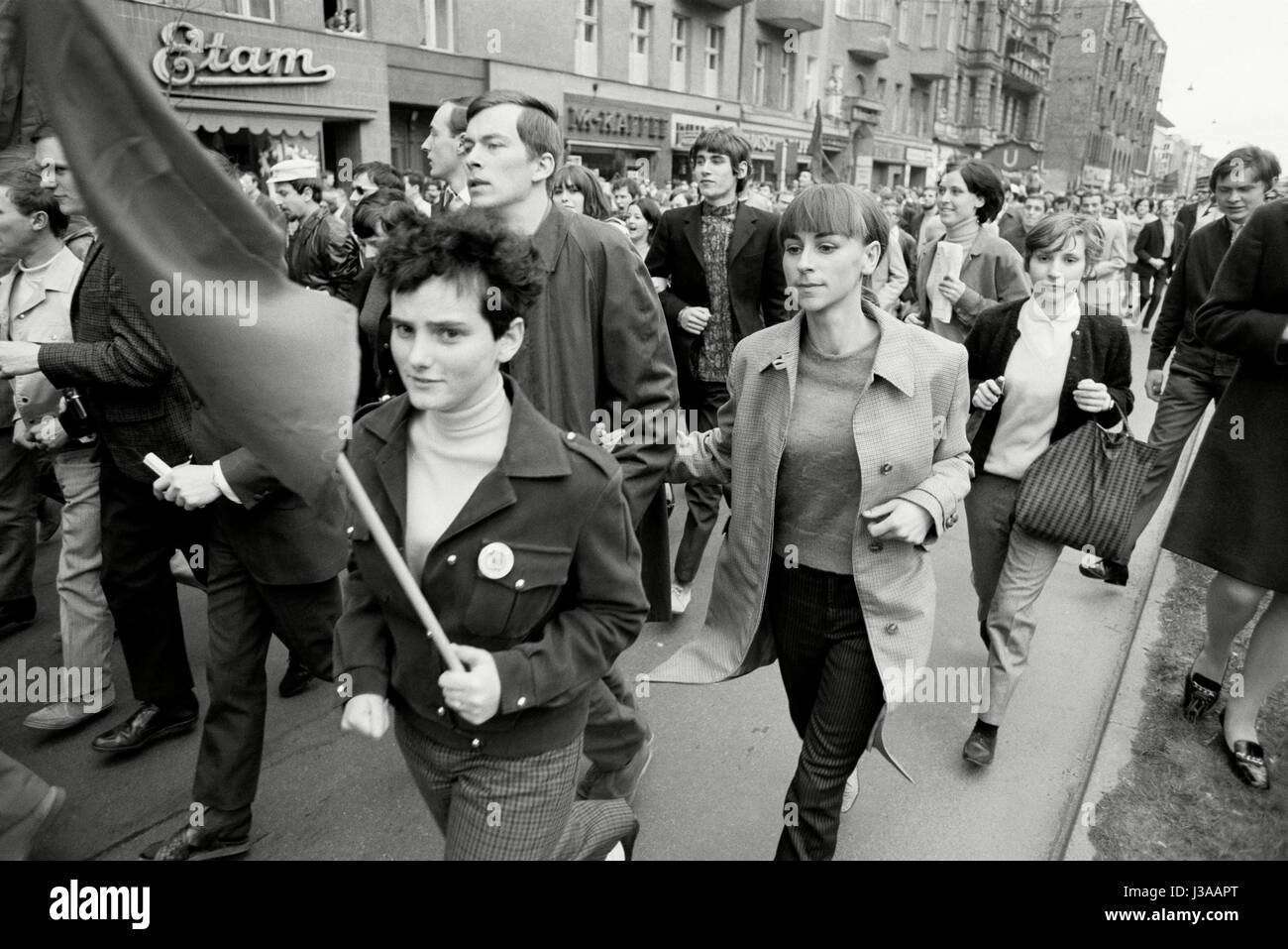 Le proteste contro il progetto di legge di emergenza a Berlino, 1968 Foto Stock