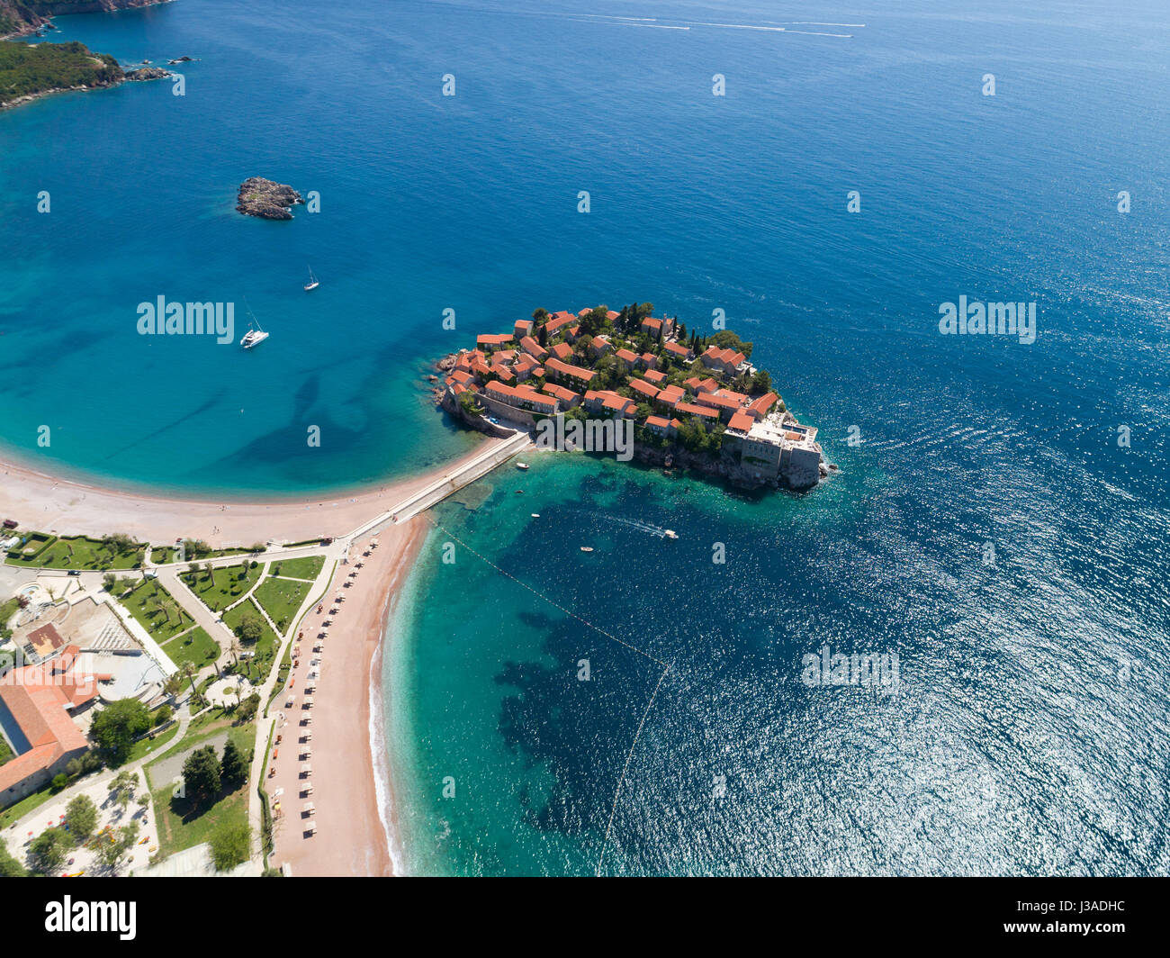 Sveti Stefan isola in Budva, Montenegro Foto Stock