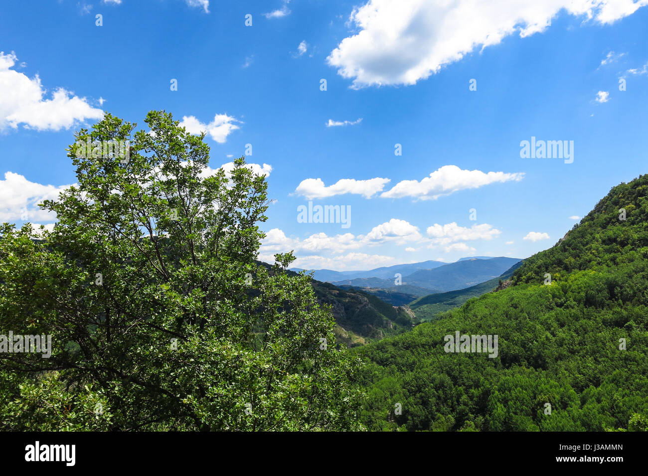 Panoramica del mezzogiorno Pirenei catalani. Pallars zona. Spagna Foto Stock