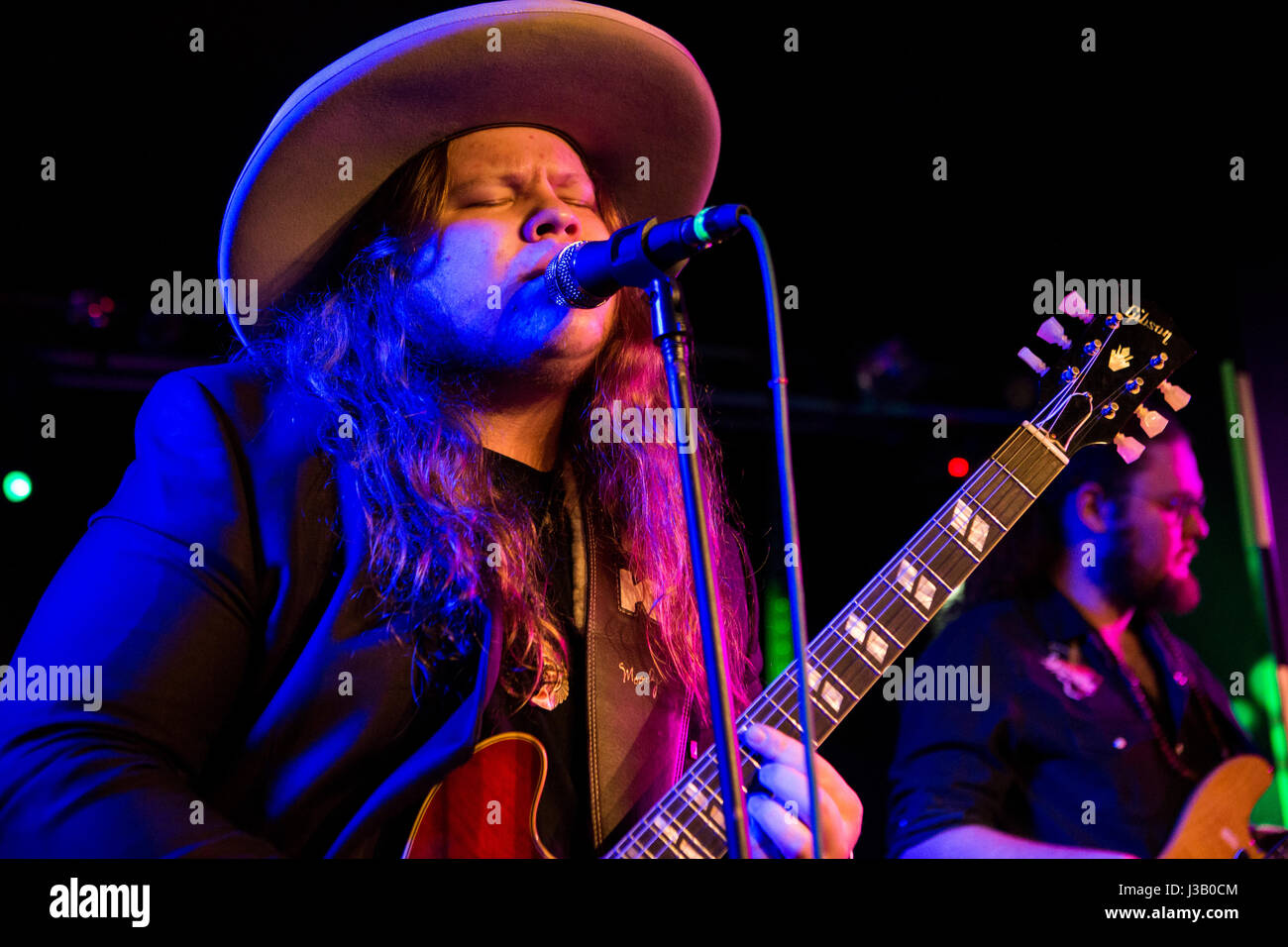 Milano, Italia. 03 Maggio, 2017. Il rock americano-blues gruppo MARCUS RE band suona dal vivo sul palco a Leggenda Club per presentare il loro secondo album "Marcus re Band' Credito: Rodolfo Sassano/Alamy Live News Foto Stock