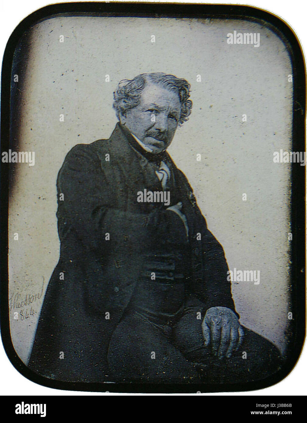La collaborazione di E. Thiesson e L.J.M. Daguerre nel 1844 nella fotografia daguerreotipo ha prodotto uno dei primi esempi di tecnologia fotografica, segnando un significativo sviluppo nella fotografia iniziale. Foto Stock