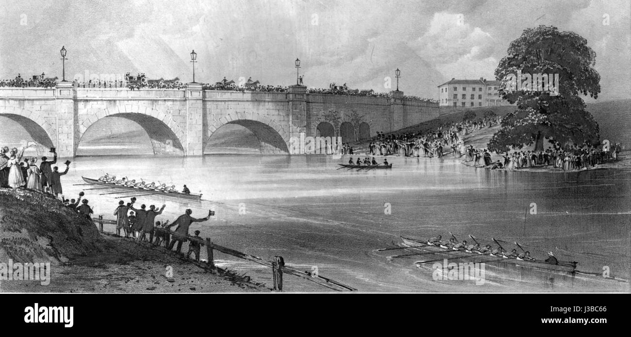 Eton v Westminster rowing 1836 05 12 Foto Stock