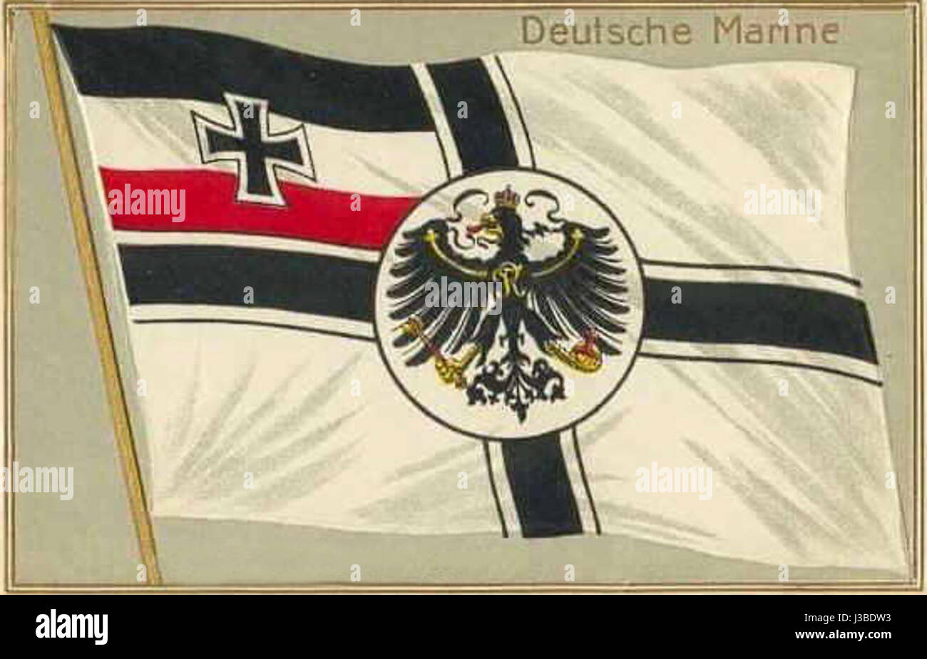 Questa cartolina dei primi anni del XX secolo rappresenta la Marina tedesca (Deutsche Marine), che riflette la sua storia marittima e le sue attività navali prima del 1903. Foto Stock