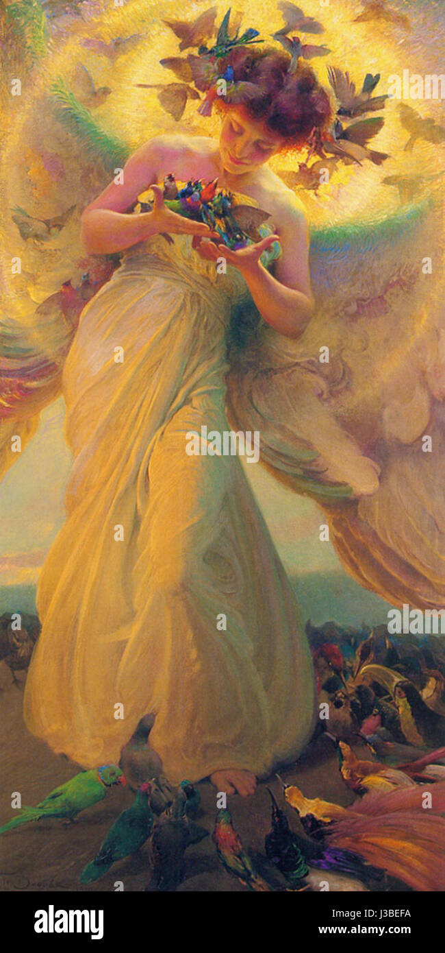 "L'Angelo degli uccelli" di Dvorak è una composizione musicale nota per le sue qualità emotive e la profondità espressiva. Il pezzo cattura un'atmosfera serena ed eterea, con delicate melodie che evocano immagini della natura e immagini spirituali. Il lavoro di Dvorak mette in mostra il suo talento nel fondere emozione e melodia in un contesto classico. Foto Stock