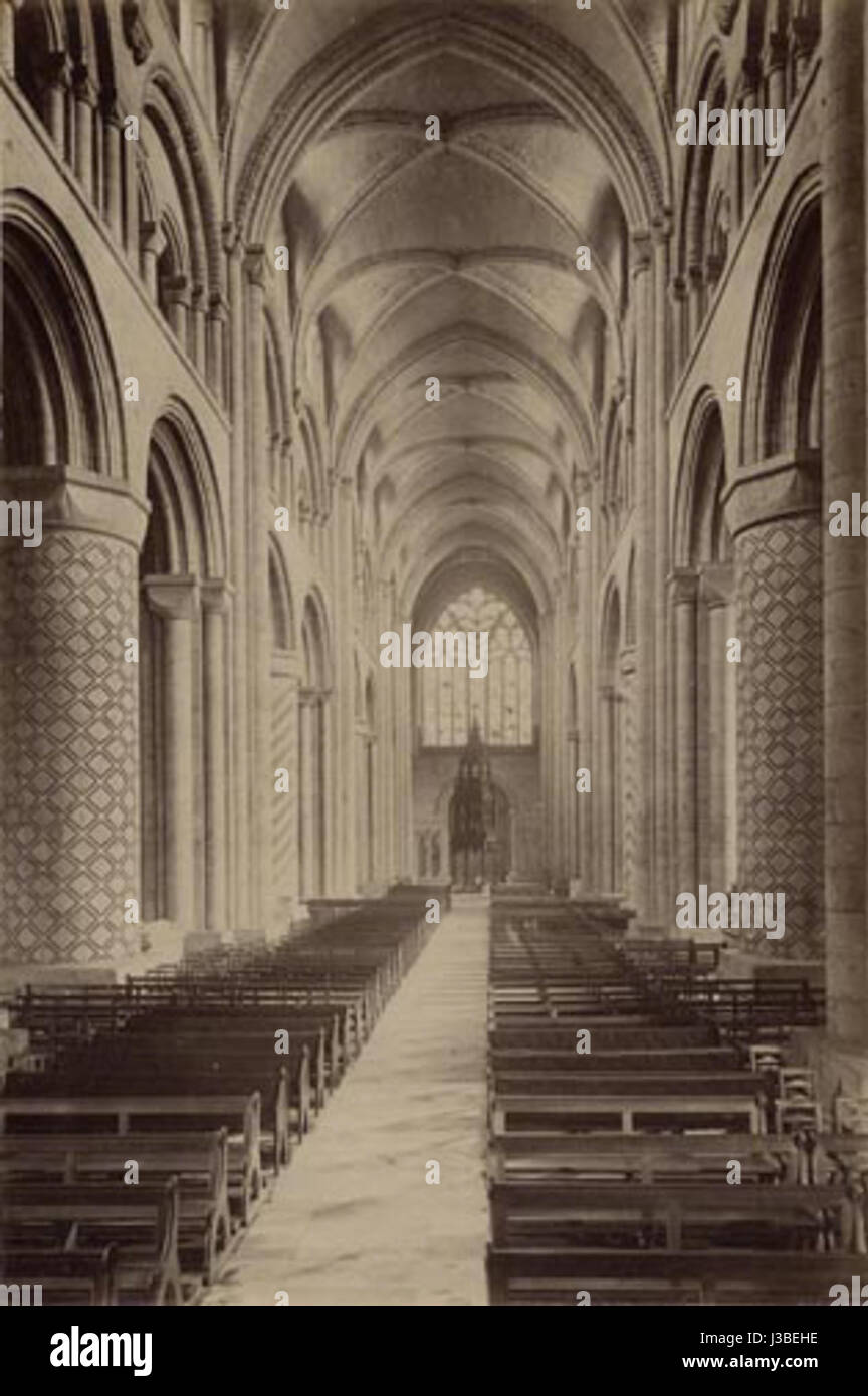 La Cattedrale di Durham. Navata da James Valentine c.1890 Foto Stock