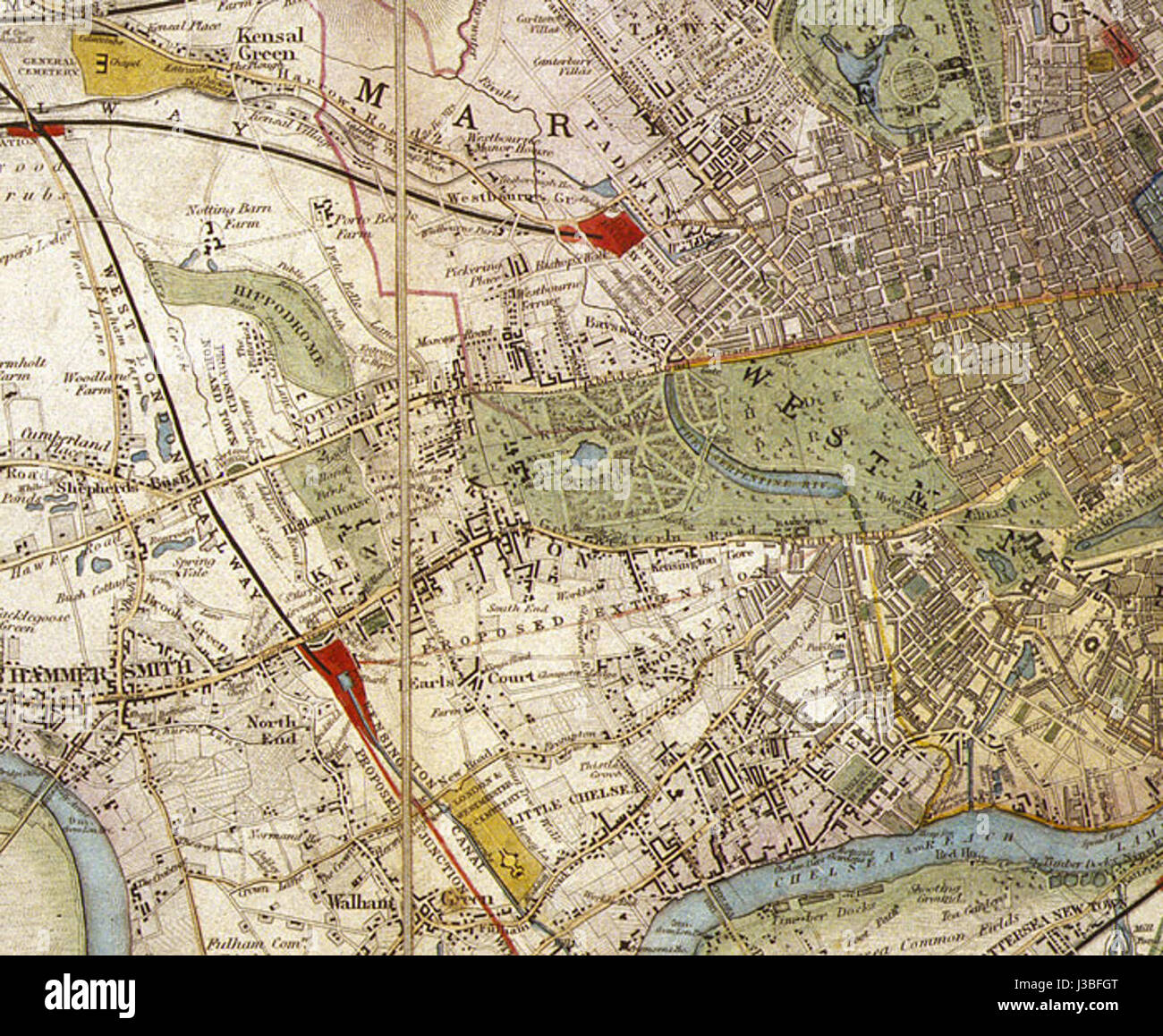 Dintorni di Londra Davies mappa 1841 Foto Stock