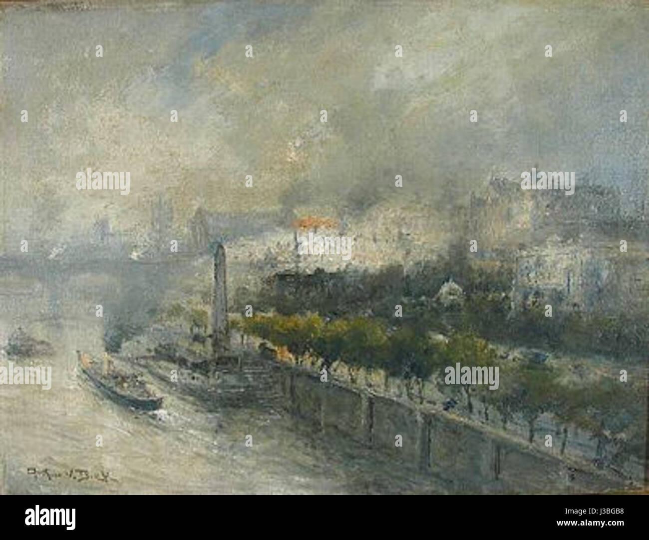 "A View of the Tamigi" di Diehl è una rappresentazione artistica del Tamigi, che mostra il suo significato nel paesaggio e nella storia culturale di Londonâ durante il periodo della sua creazione. Foto Stock