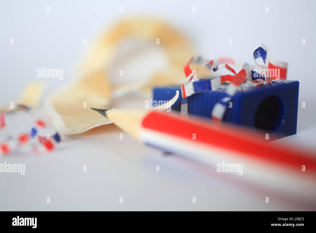 Brexit - Unione Jack matita essendo affilato Foto Stock