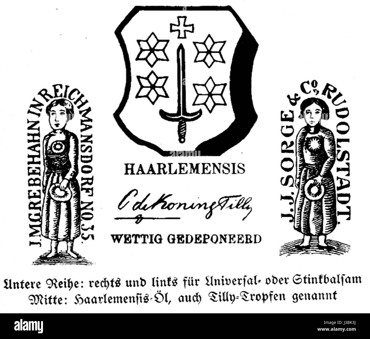 Etikett Olitaeten Foto Stock