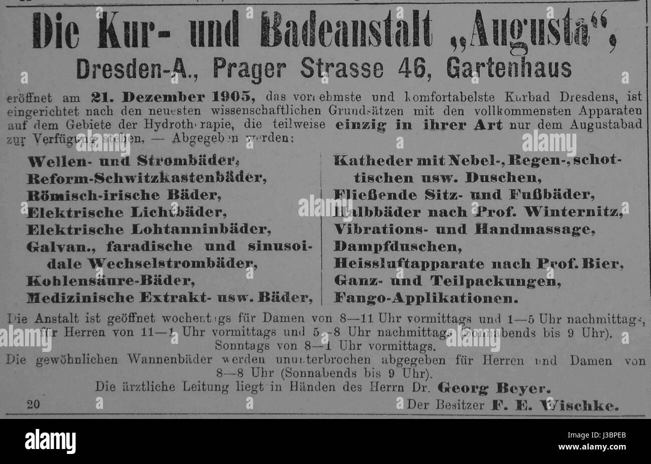 Dresdner ufficiale 1906 001 Augusta Foto Stock