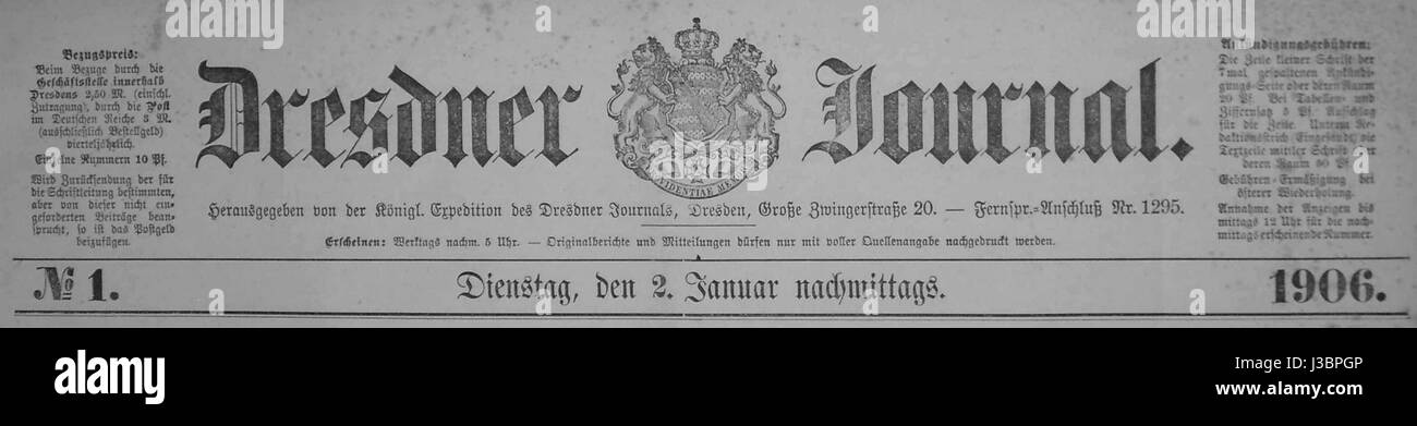 Dresdner ufficiale 1906 001 Titel Foto Stock