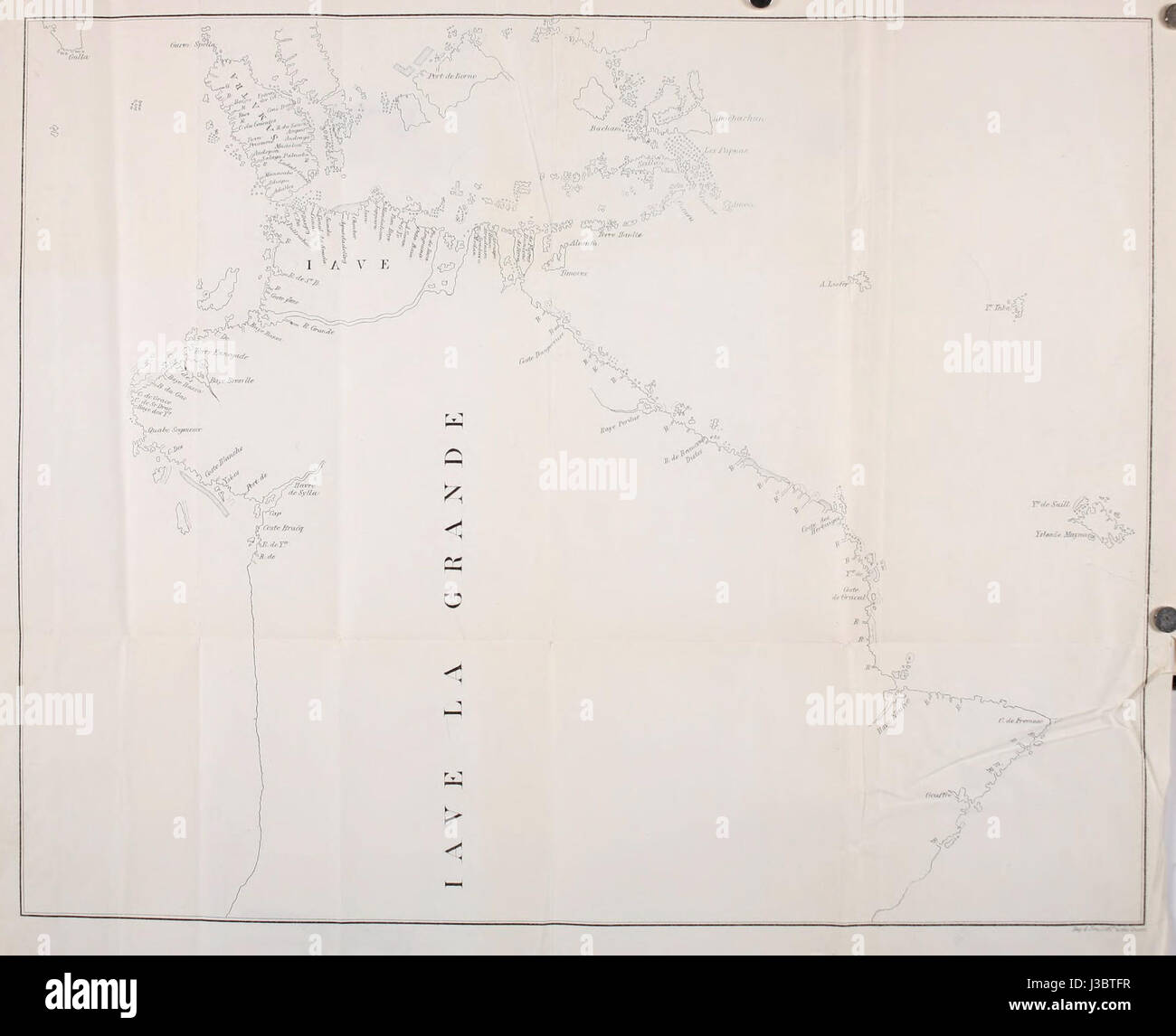 Primi viaggi in Terra Australis mappa rivolta p.37 Foto Stock