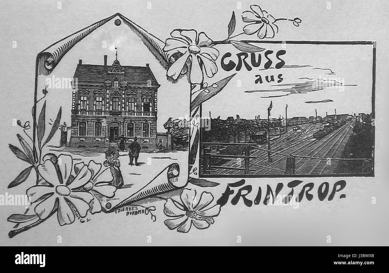 Essen Frintrop, Verschiebebahnhof, si riferisce a uno scalo ferroviario (Verschiebebahnhof) nel distretto Frintrop di Essen, in Germania. Questa struttura fa parte dell'infrastruttura di trasporto, fondamentale per lo smistamento e il reindirizzamento di merci e merci attraverso diverse linee ferroviarie. Foto Stock