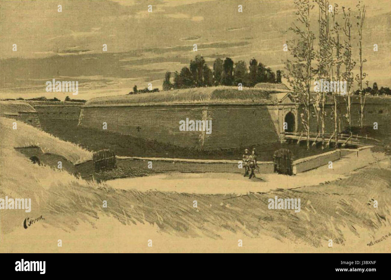 Il luogo di esecuzione dei 13 martiri di Arad si riferisce al sito in Ungheria dove 13 capi militari ungheresi furono giustiziati dopo la rivoluzione ungherese del 1848-1849. Si erge come un significativo memoriale della storia ungherese. Foto Stock